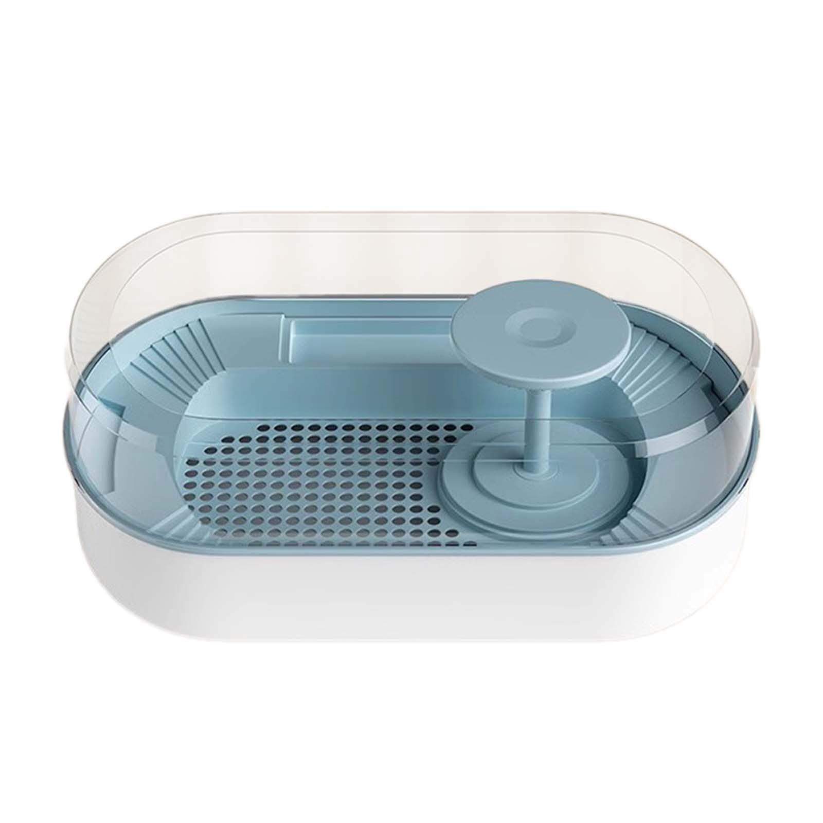 Toysmith Reptile Habitats Turtle Tank Terrapin Feeding Box Frog Terrapin Lake Pet Turtle Indoor Decor Small Ecological Tank Turtle Boxes blue grey