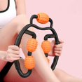 thumbnail image 5 of ZHAOCHENG Masajeador de piernas con 5 ruedas y eje para ejercicios de fitness, rueda rodante para relajación muscular, producto para dar forma a las pantorrillas, para yoga, hogar, mango gris, bola ro, 5 of 5