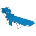 thumbnail image 1 of Outsunny Tanning Chair with Face Hole, 5-Level Folding Lounge Chair, Blue, 1 of 10