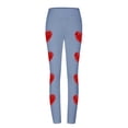 thumbnail image 5 of DDAPJ pyju Valentines Day Leggings for Women, Cute Heart Print Casual Tights High Waisted Stretch Running Yoga Pants Casual Milk Silk Legging Blue XL, 5 of 5