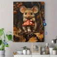 thumbnail image 4 of Qisvanset 12x16 Inch Mouse Mushroom Canvas Wall Art, Enchanted Forest Art Nursery Nature Home Decor, 4 of 8