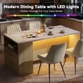 thumbnail image 5 of Hawsaiy 5-Piece Dining Table Set for 4, 63" Dining Room Table with 4 Upholstered Dining Chairs, Modern Kitchen Table Set with 2 Storage Drawers for Apartment, 5 of 9