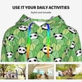 thumbnail image 4 of Wukai Cartoon Panda And Leaf 1 Print Womens Hoodies Fleece Sweatshirts Long Sleeve Sweaters Pullover Fall Outfits Winter Clothes-Small, 4 of 7