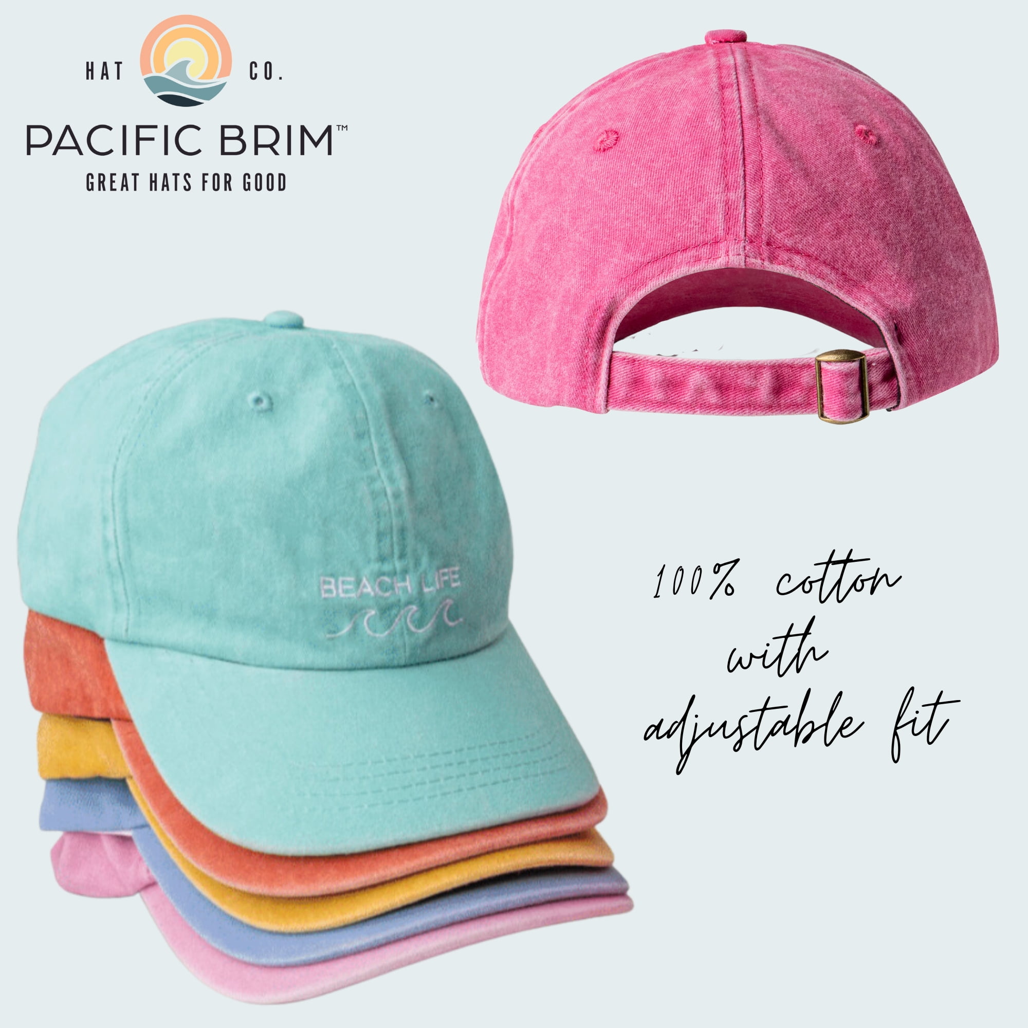 Pacific Brim Classic Baseball Cap Cotton Adjustable Dad Hat  display picture 3