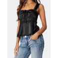 thumbnail image 6 of LMLYSoH Women Babydoll Tank Tops Slim Lace Trim Square Neck Sleeveless Backless Crop Shirt Summer Streetwear, 6 of 9