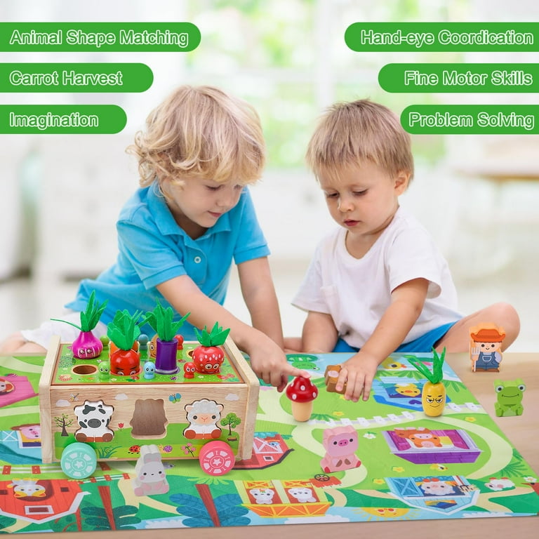 Toddler Montessori Wooden Farm Toys Babies 12-18 Months Toy with