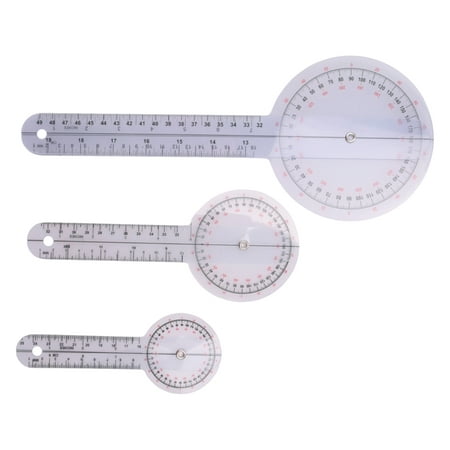 

3-Piece Goniometer 6/8/12 Inch Occupational Protractor Tool Measuring Angle Ruler Universal
