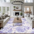 thumbnail image 4 of Purple Floral Area Rug 6x9 FT, Non Slip Living Room Throw Carpet, Hydrangeas Flower Spring Summer Botanical Washable Soft Large Floor Carpet Non-Shedding Rug for Bedroom Dining Room Play Room, 4 of 9