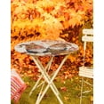 thumbnail image 5 of Round Fitted Tablecloths with Elastic Edge Autumn Thanksgiving Country Gnome Waterproof Wipeable Table Cover for Kitchen Dining Party Decor Fall Leaves Pumpkin Burlap Table Clothes,36" - 44", 5 of 6