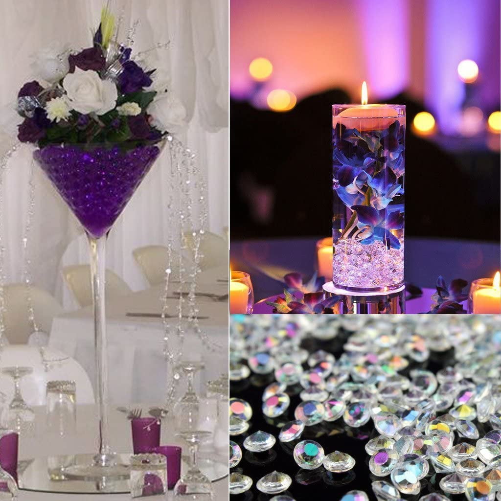 5000 pcs/Pack Wedding Table Scatter Confetti Crystals Acrylic Diamonds 6 mm Rhinestones for Wedding 6mm, Black Vase Beads Decorations Bridal Shower 