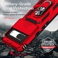 thumbnail image 4 of Case for Google Pixel 7 with Slide Camera Cover, Military Grade Drop Protective Phone Cover Case with Ring Kickstand for Google Pixel 7 JST Red, 4 of 18