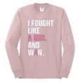 thumbnail image 2 of Wild Bobby I Fought Like A Girl and Won Breast Cancer Awareness Men Long Sleeve Shirt, Light Pink, Medium, 2 of 6