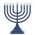 thumbnail image 5 of Zion Judaica 9" LED Hanukkah Menorah Blue Powered by Batteries or Included 3' USB C Cable Flameless Chanukkah Candles Holder LED Electric Minorah Bulbs Chanukah Decoration Lights Hanukkiah, 5 of 6