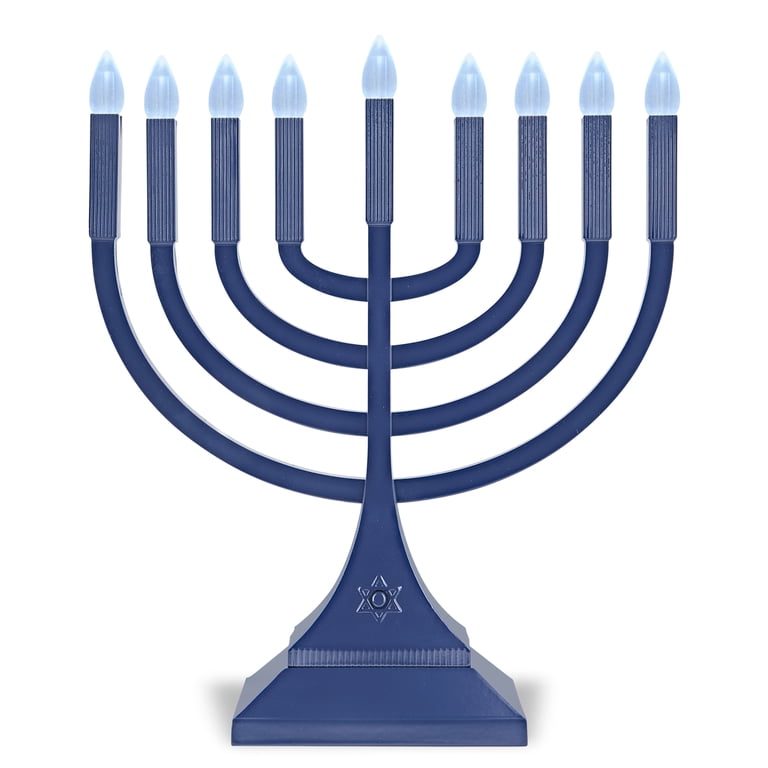 Zion Judaica LED Menorah, Blue, 9", Battery or USB photo 5