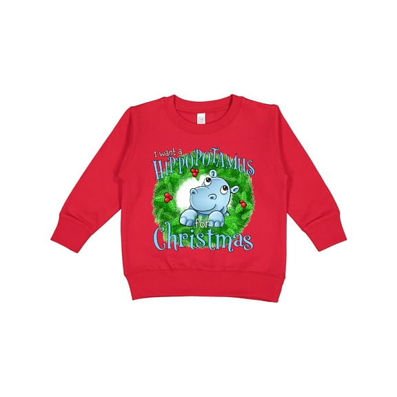Inktastic I Want a Hippopotamus for Christmas Toddler Sweatshirt