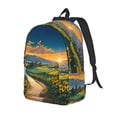 thumbnail image 1 of Disketp Sunflowers At Sunset Mochila de Lona Estampada, Mochila Escolar de Viaje Ligera para Estudiantes y Portátil-Medium, 1 of 5