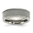 thumbnail image 1 of White Stainless Steel Ring Band Wedding Mesh Base with center 8mm, 1 of 6