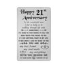 Tanwih 21st Anniversary Card, 21 Anniversary Gifts for Him Men Husband, Metal Wallet Card