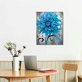 thumbnail image 2 of Nawypu  Abstract Flowers Wall Art Teal Flower Canvas Pictures Rustic Blossom Canvas Painting for Bedroom Bathroom Wall Decor Modern Teal Grey Canvas Prints Contemporary Botanical Wall Art, 2 of 4