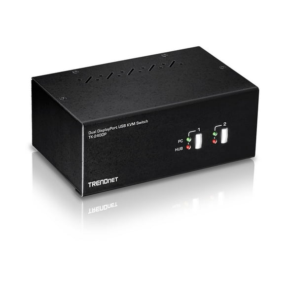 TRENDnet TK-240DP - KVM / audio / USB switch - 2 x KVM / audio / USB - 1 local user - desktop - TAA Compliant