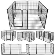 ZENSTYLE 39" Height Foldable Metal Exercise Pen & Pet Playpen Puppy Cat Exercise Fence Barrier Playpen Kennel - 8 Panels