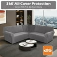 thumbnail image 6 of CJC 3-Piece Velvet Recliner Sofa Covers for 7 Seat, Stretch Corner Sofa Covers, L-Shaped Sectional Couch Slipcovers, 9 Colors, 6 of 7