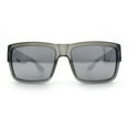 thumbnail image 5 of Mens Rectangle 90s Thick Horn Rim Skater Sport Plastic Sunglasses Grey - Silver Mirror, 5 of 8