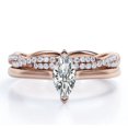 thumbnail image 1 of JeenMata Anillo de Compromiso Solitario de Talla Marquesa de 1,75 Quilates con Banda Nupcial Infinita Engastada en Oro Rosa de 18 K sobre Plata (Personaliza Tu Banda Nupcial), 1 of 6