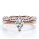 thumbnail image 1 of JeenMata Anillo de Compromiso Solitario de Talla Marquesa de 1,75 Quilates con Banda Nupcial Infinita Engastada en Oro Rosa de 18 K sobre Plata (Personaliza Tu Banda Nupcial), 1 of 6