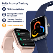 Vibeat Smart Watch for Men, 1.85 AMOLED Screen with Bluetooth Call & Voice Control, 120+ Sport Modes, IP68 Waterproof Fitness Tracker for Android iOS, Pink