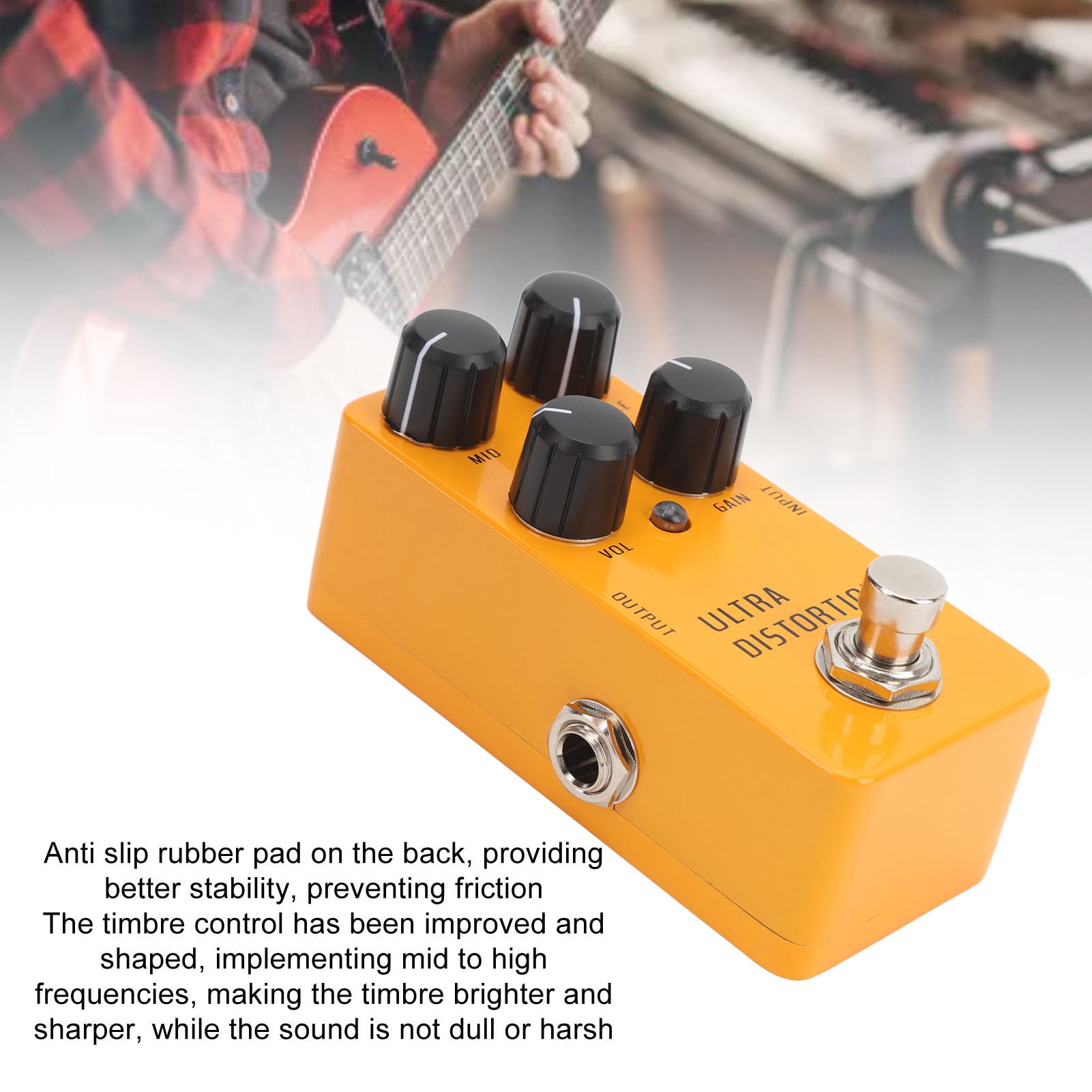 NFTIGB High Gain Distortion Guitar Pedal Aluminum Alloy Electric Guitar Distortion Effect Pedal with True Bypass DC9V for Electric Guitars, Black Edition (3.94 inches / 10.00 cm)