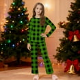 thumbnail image 2 of AHTJRT Girls Boys Plaid 2 Piece Pajama Set Crewneck Tee Shirt and Pants Set Comfort Long Sleeves Outfits Casual Lounge Sleepwear Set Green 9-10 Years, 2 of 8