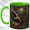 Green, variant on Eagle Mountain Landscape Coffee Mug, Rustic Wildlife Mug, Ceramic 11 oz