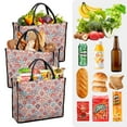 thumbnail image 5 of 2 Pack Reusable Grocery Bags, Heavy-Duty Shopping Bags with Sturdy Handles,Foldable Organizer, Shopping Bags for Groceries, Market, Car Trunk, Multi-Purpose, 5 of 7
