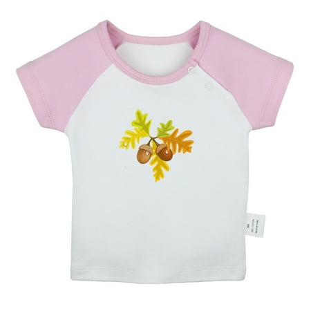 

Nature Pattern Acorn T shirt For Baby Newborn Babies T-shirts Infant Tops 0-24M Kids Graphic Tees Clothing (Short Pink Raglan T-shirt 12-18 Months)