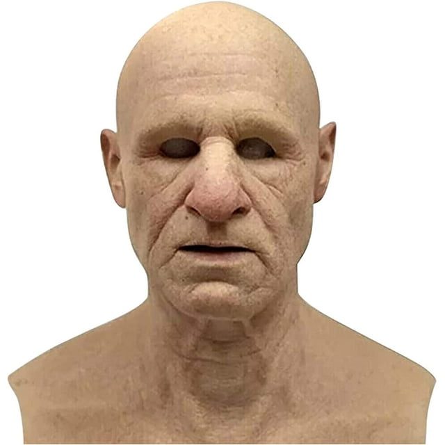 Máscara de Halloween, Máscara Realista de Anciano, Máscara de Látex Humano