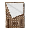 thumbnail image 2 of Traditional Soft Flannel Fleece Throw Blanket, Ornamental in Earth Tones Folk Bohemian Geometric Influences, Cozy Plush for Indoor and Outdoor Use, 70" x 90", Brown Caramel, by Ambesonne, 2 of 5