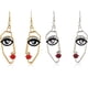 thumbnail image 3 of Pendientes colgantes llamativos con cara para mujer en oro, 3 of 3