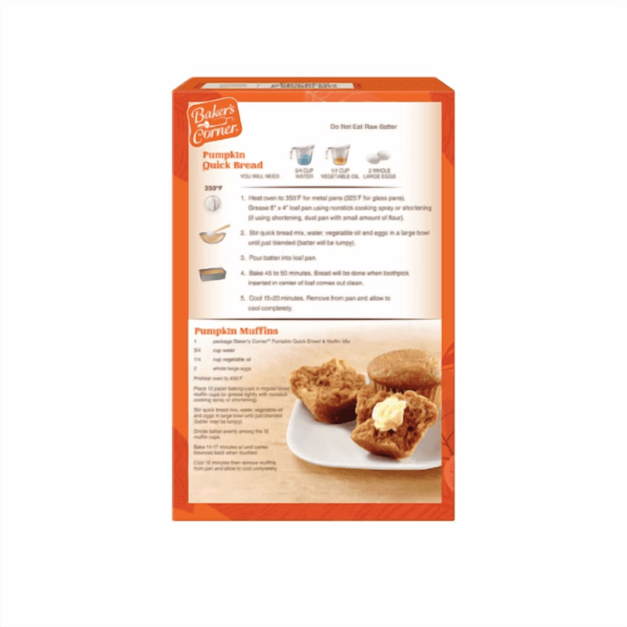 Baker's Corner Pumpkin Quick Bread & Muffin Mix, 14 oz ,2 Pack