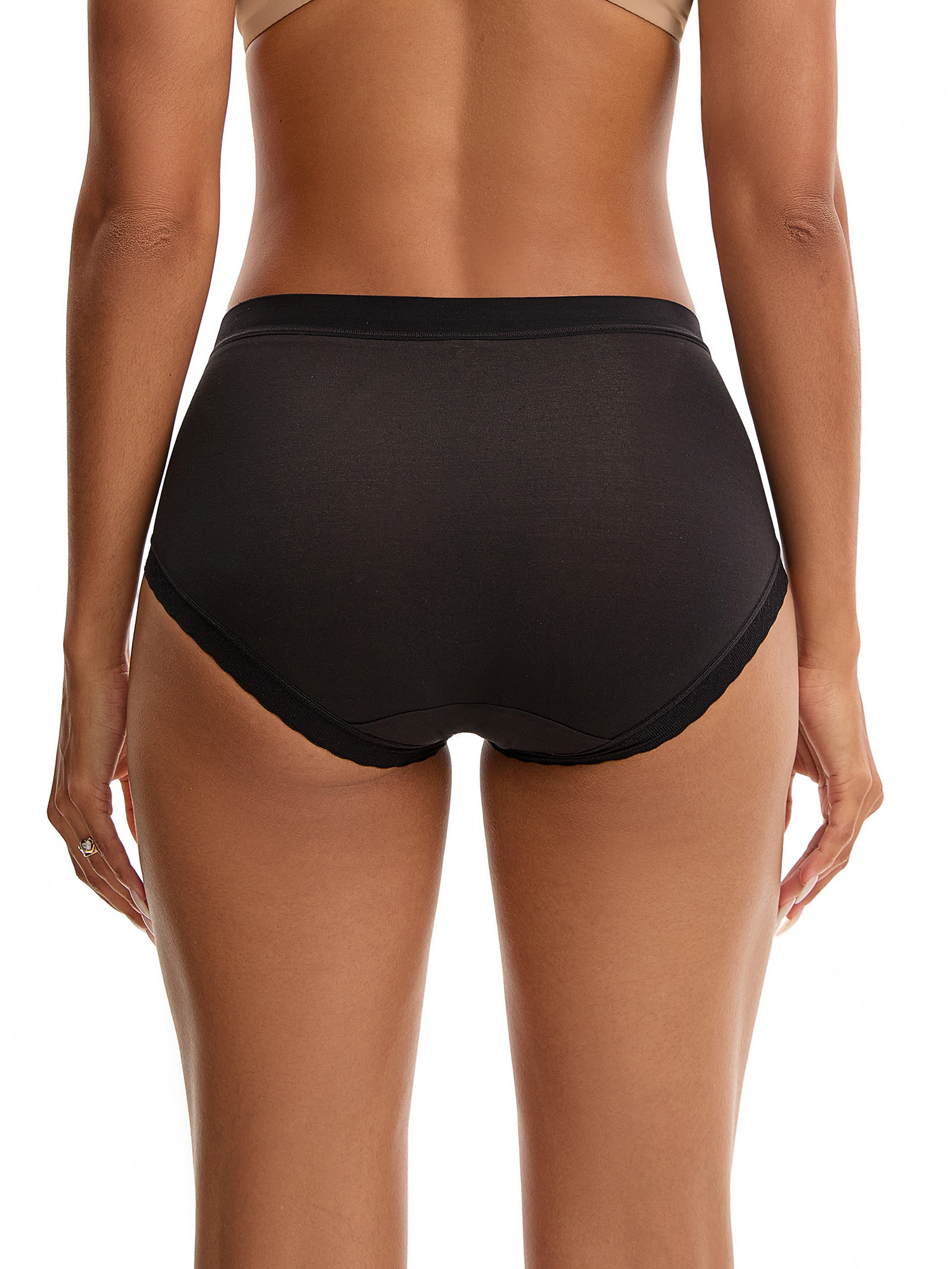 Unique Bargains High Rise Full Coverage Soft Briefs S Black