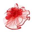 thumbnail image 6 of WTXUE Headbands for Women, Hats for Women Fascinators Womens Flower Hat for Tea Party Cocktail Wedding Church Double Use of Hair Clips and Hoops, hair clips, 4# Red, 6 of 8