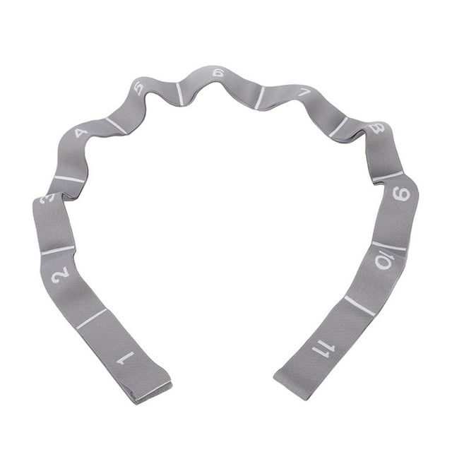 Almencla Elastic Yoga Pull Strap Belt Pilates GYM Stretching Band Loop Gray_11 Loops 11 Loops Gray