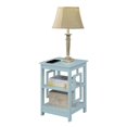thumbnail image 3 of Convenience Concepts Table d'Appoint Town Square avec Étagères en Bois Bleu Mer, 3 of 7