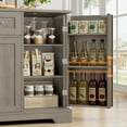 thumbnail image 7 of Homfa 54.3"W Kitchen Sideboard Cabinet with Drawer, 4 Door Buffet Storage Cabinet with Adjustable Shelves, Gray, 7 of 7