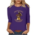 thumbnail image 6 of Lazyguy 1776-2026 The US 250th Anniversary Pullover Women Graphic Printed Loose Tees O-Neck Cropped Sleeves Blouses T-Shirts for Festival Casual S-4XL Blue, 6 of 9
