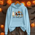 thumbnail image 2 of Halloween Sweatshirt for Women Just A Goose Womens Mens Halloween Printed Pullover Hoodie Long Sleeve Solid Color Sweatshirt With Front Pocket For Autumn Winter Casual Wear Light Blue XXL, 2 of 4