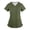 Army Green, variant on Women's V-Neck Pocket Workwear Top,Soft Stretch Solid Color Short Sleeve Pullover Blouse,Side Slit Comfort Scrub Shirt for Daily Wear Pink L