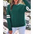 thumbnail image 2 of CURBODO Women's Striped Varsity Sweatshirt Oversized Long Sleeve Crewneck Pullover Fall Casual Tops, 2 of 6