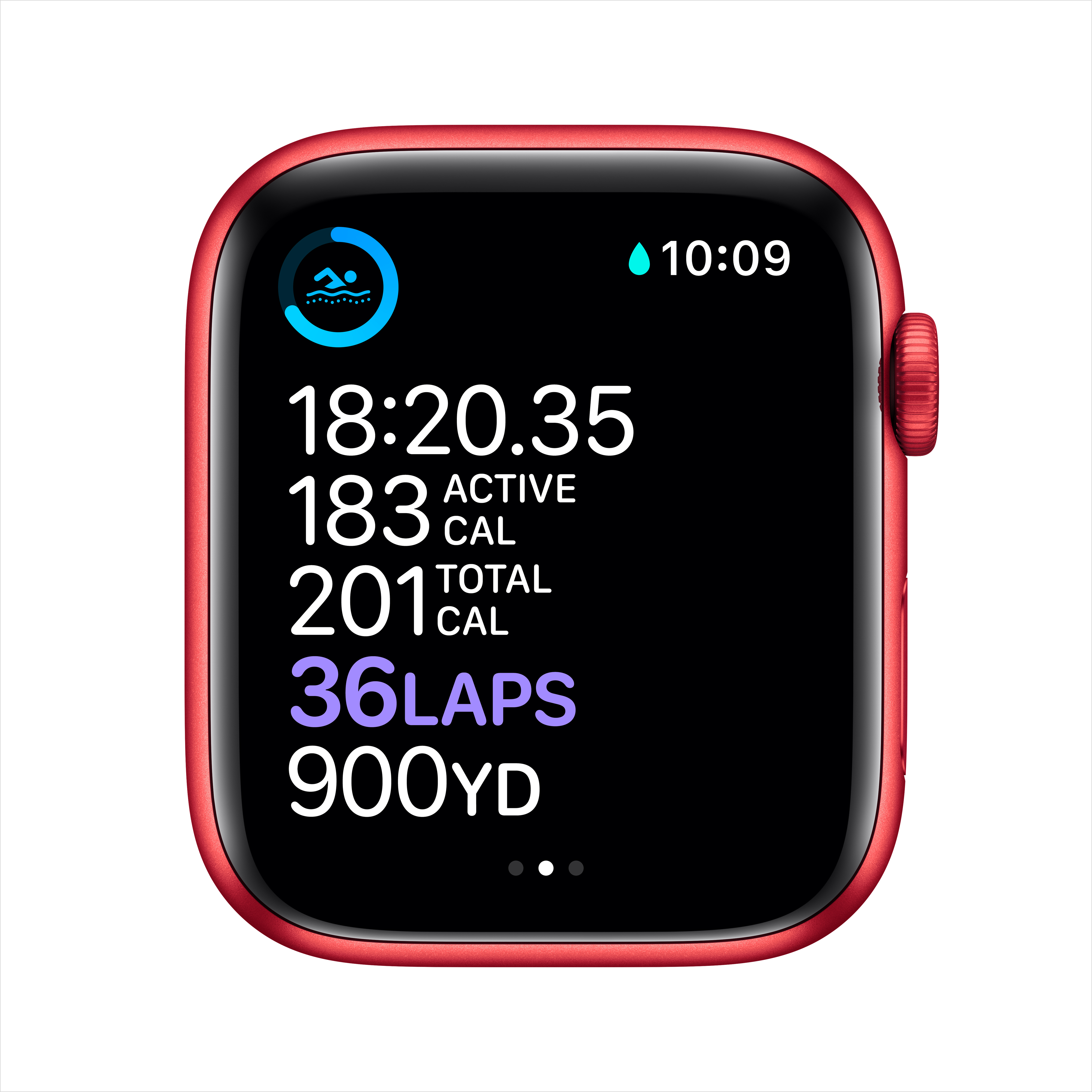 Apple Watch Series 6 (GPS + Cellular) - (PRODUCT) RED - 44 mm - red aluminum - smart watch with sport band - fluoroelastomer - red - band size: S/M/L - 32 GB - Wi-Fi, Bluetooth - 4G - 1.29 oz - image 5 of 8