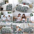 thumbnail image 5 of 3 Piece Purple Green Flowers Duvet Cover Set Twin Size, Microfiber Comforter/Quilt Cover with Corner Ties and 2 Pillowcases, Watercolor Pastoral Botanical All Season Soft Bedding with Zipper Closure, 5 of 8